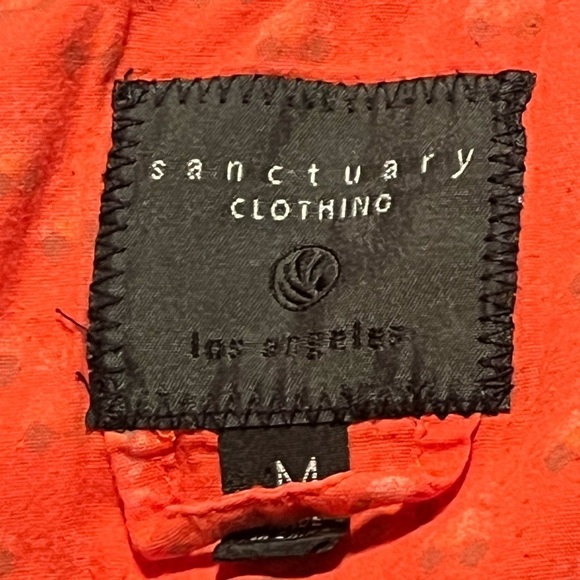 Sanctuary Orange Imperfection Hooded Zip Up Jacket Sz Med - Picture 8 of 9